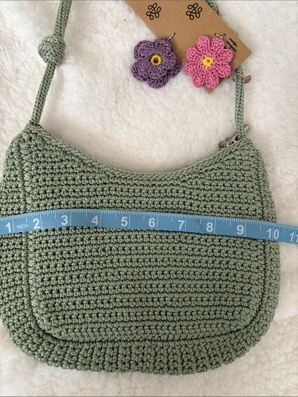 The Sak Sage Green Crochet Crossbody with Floral Appliques - Picture 9 of 10
